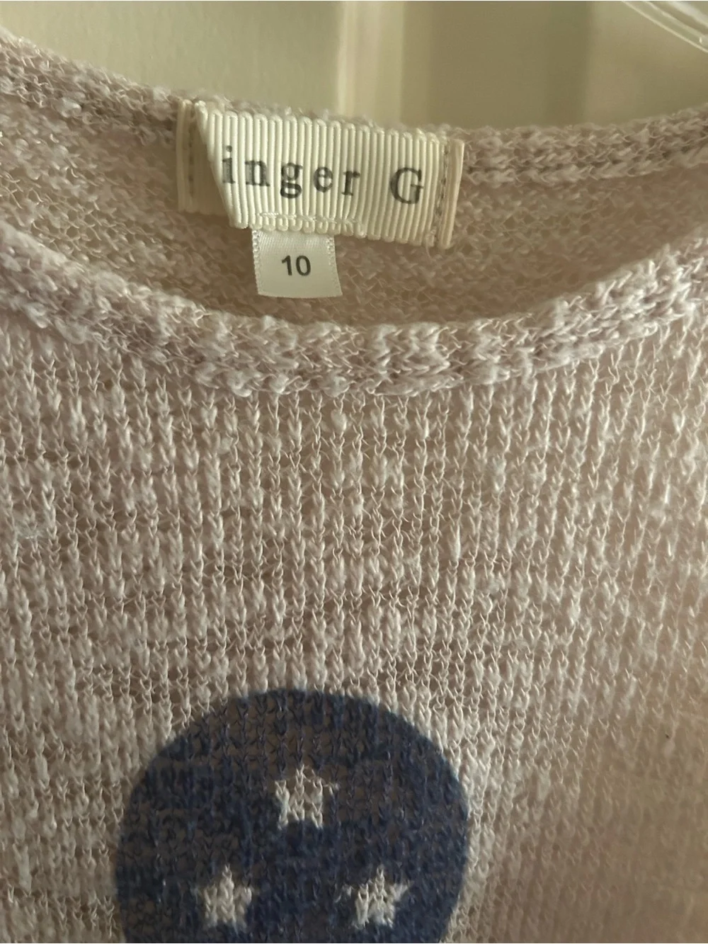 Ginger G Girls Cream American Flag Anchor Graphic Tank Top Size 10